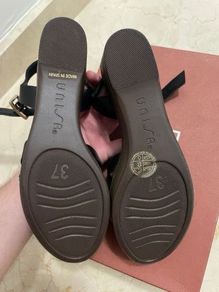 Sandalias cuña leopardo y negro T.37 nuevas