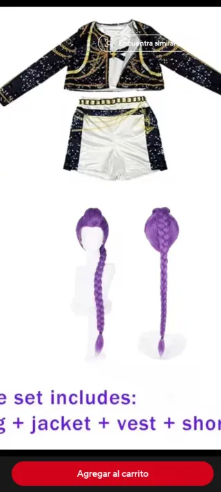 Parrucca K-Pop con treccia viola