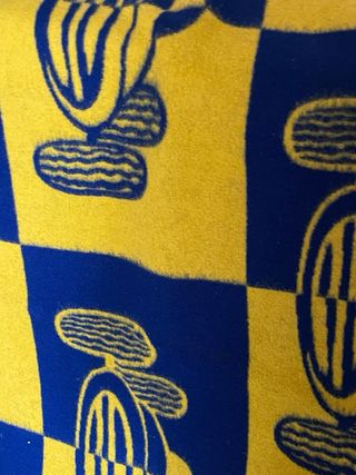 Coperta 1 piazza auto gialla blu. della Marzotto