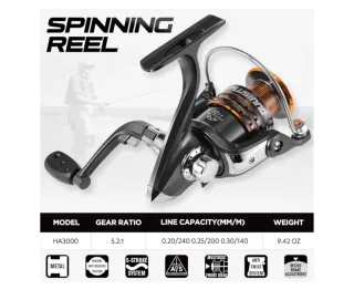 PLUSINNO - Combo de caña y Carrete de Pescar.