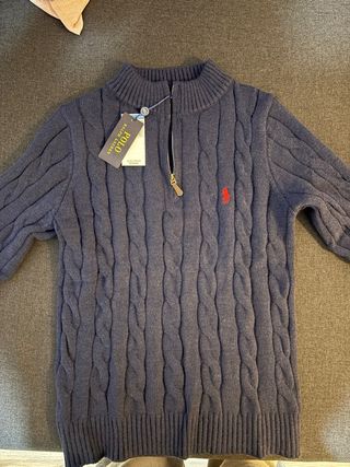 Jersey Polo Ralph Lauren Azul Marino Cremallera