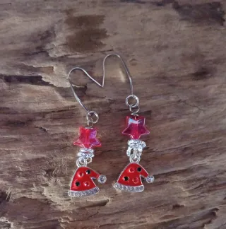 Orecchini Natale Cappello Babbo Natale Stella