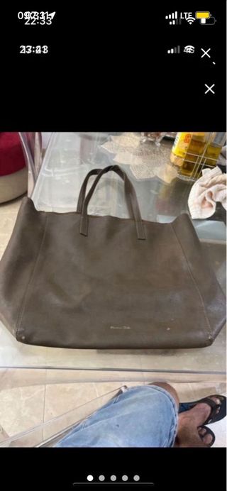 Bolso Massimo Dutti Cuero Marrón