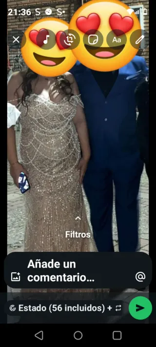 Vestido de fiesta perlas precioso