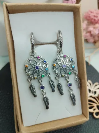 Pendientes Aro Plata Atrapasueños