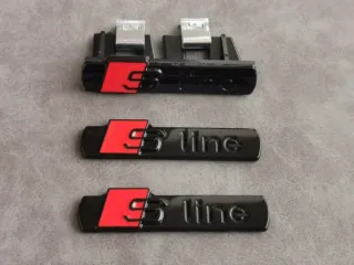 Logo Audi Sline  Parilla más 2 Emblemas Laterales