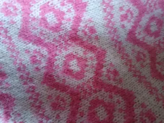 Jersey de punto rosa y blanco L