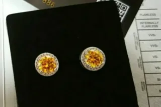 Pendientes Moissanita 2CT Plata de Ley