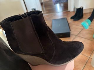 Stivaletti scamosciati marroni Tg 37