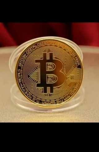 Moneda Bitcoin Dorada