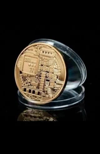Moneda Bitcoin Dorada