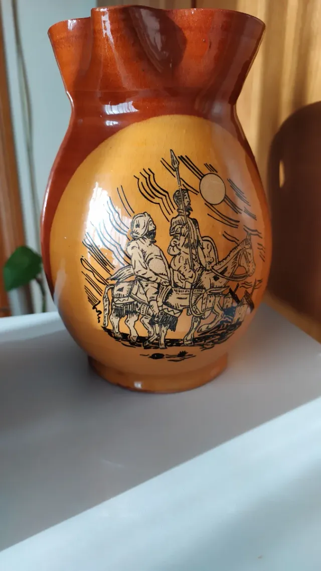 Jarra y 6 Vasos de Vino Cerámica