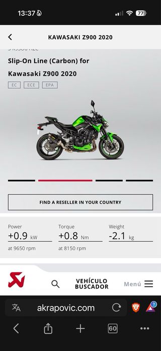 Escape Akrapovic Kawasaki Z900