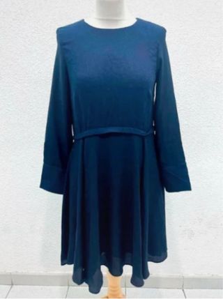 Vestido Zara Ceremonia Azul Marino Talla S