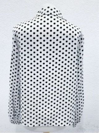 Blusa vintage lunares negros talla L