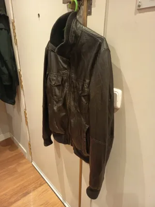 Bomber Piel Zara Hombre Marrón