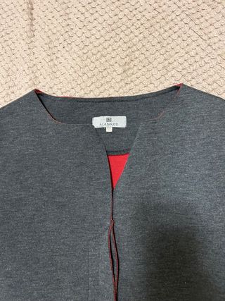 Cappottino morbido tipo felpa grigio/rosso