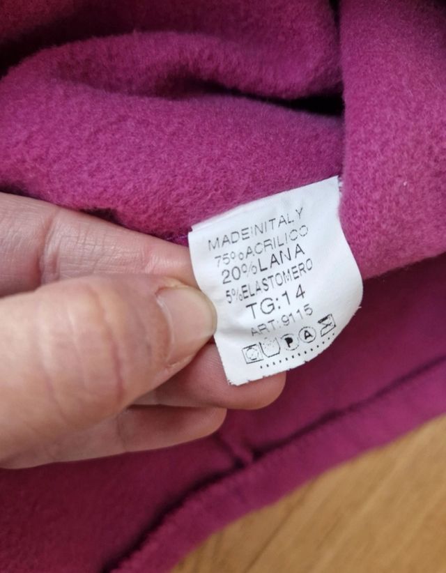 Abito di lana tg.14 con collo alto e cintura