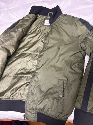 Chaqueta Zara verde militar niño Talla 11-12