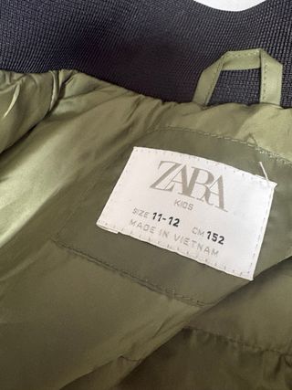Chaqueta Zara verde militar niño Talla 11-12