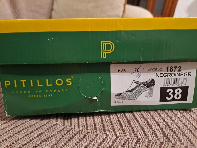 Zapatos Pitillos tacón alto charol y ante Negro