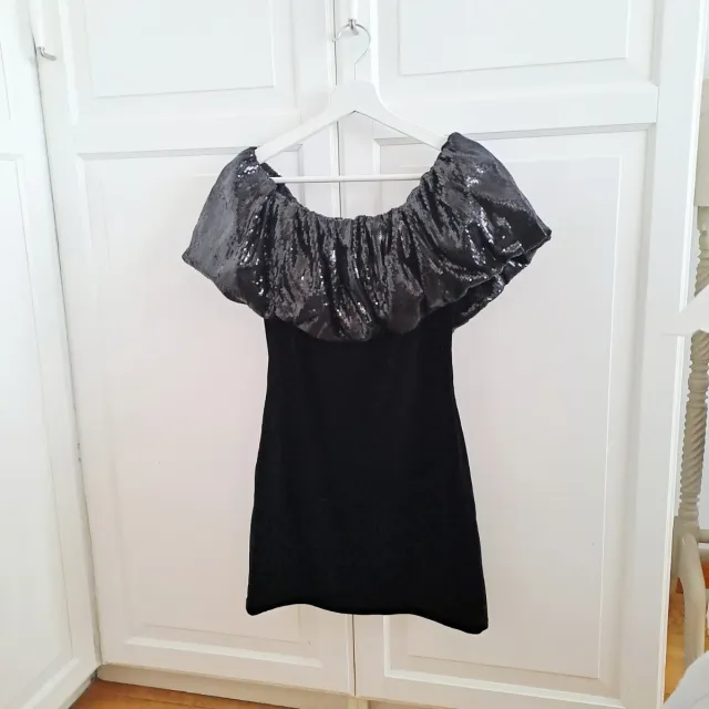 Vestido fiesta lentejuelas negro