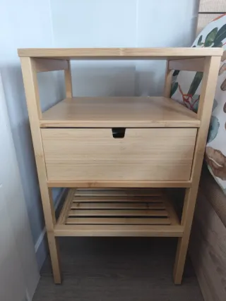 2 Mesitas de Noche Bambú 40x40