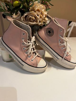 Converse niña forradas borreguito rosa