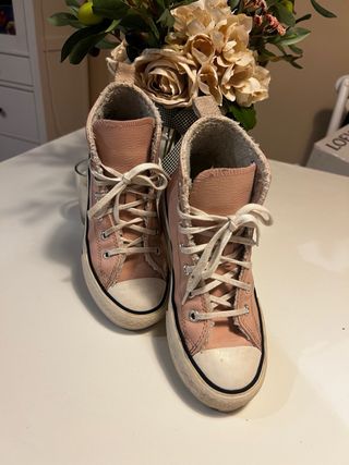 Converse niña forradas borreguito rosa