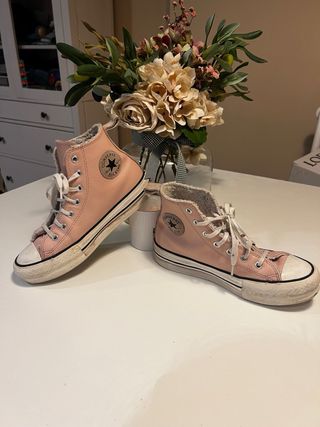 Converse niña forradas borreguito rosa