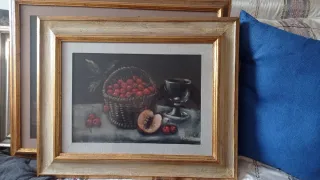 Quadro con tromba e fiori