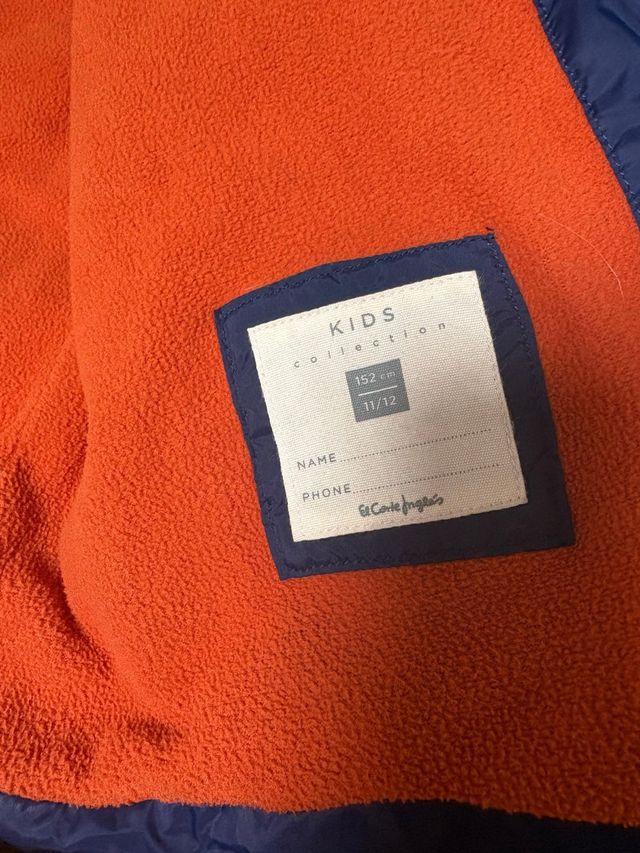 Chaqueta infantil azul y naranja