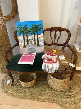 Set vintage: Trestle e 2 Sedie in Velluto