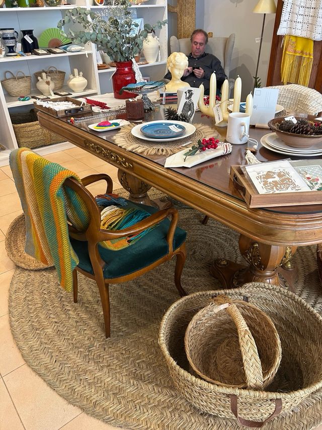 Set vintage: Trestle e 2 Sedie in Velluto