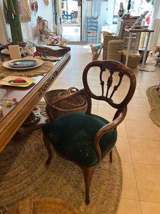 Set vintage: Trestle e 2 Sedie in Velluto