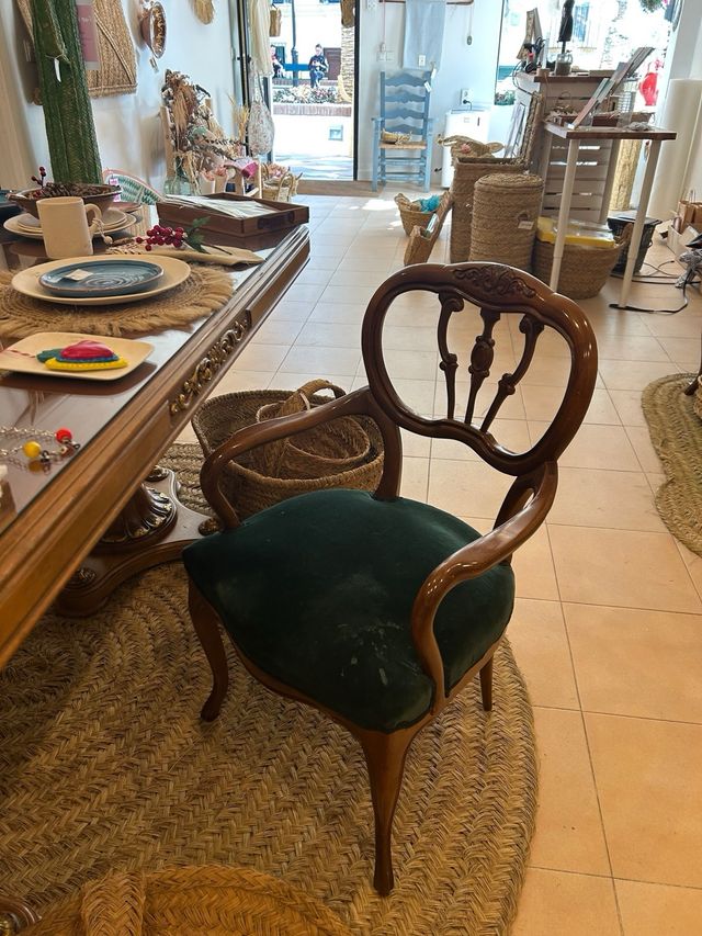 Set vintage: Trestle e 2 Sedie in Velluto