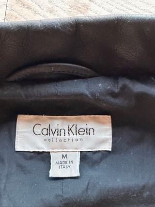 Cazadora Piel Negra Hombre Calvin Klein