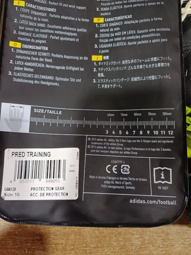 Guanti portiere Adidas Predator misura 10.5
