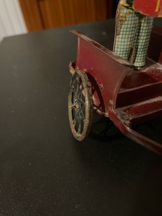 Juguete antiguo carro tirado por caballo Años 1930