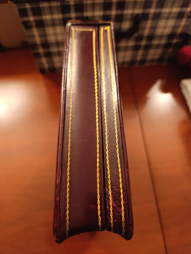 Joyero Caja Cuero Marrón y Dorado