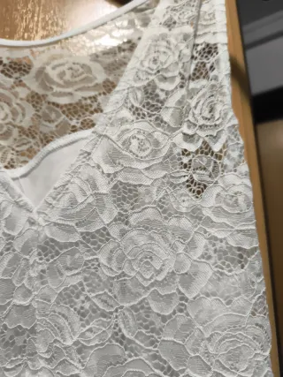 Vestido blanco elegante encaje y tul EDAD 11 AÑOS