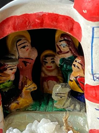 Mini presepe peruviano  con statuine su ponte