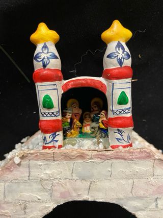 Mini presepe peruviano  con statuine su ponte