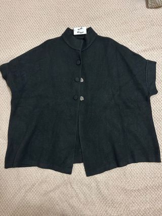 Cappotto donna maniche corte nero taglia unica