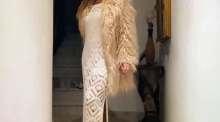 Abrigo pelo beige Stradivarius