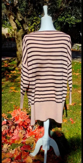 Delicioso jersey over fluido irregular rosa palo