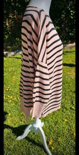 Delicioso jersey over fluido irregular rosa palo