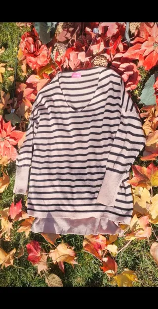 Delicioso jersey over fluido irregular rosa palo