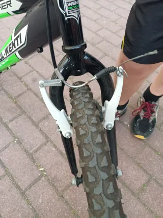 Bicicleta infantil verde y negra