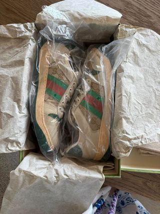 Zapatillas Gucci Screener Beige/Verde Talla 37